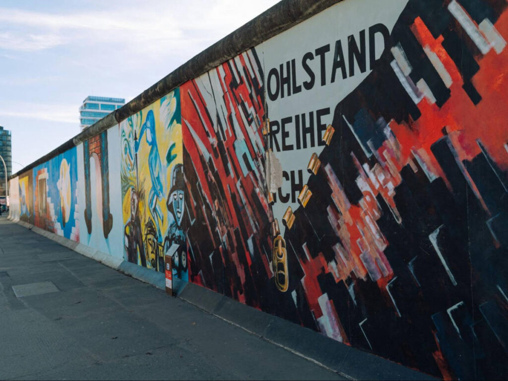 Closeup look of the mural at the East Side Gallery
