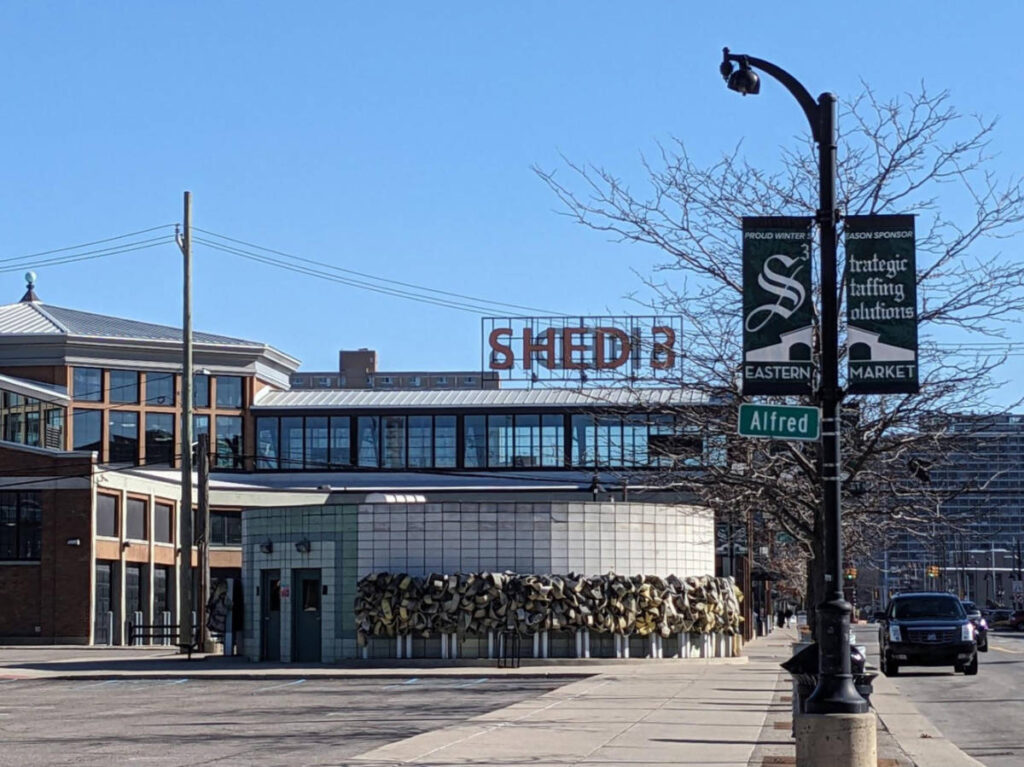 View of the shops at Eastern Market seen from the street