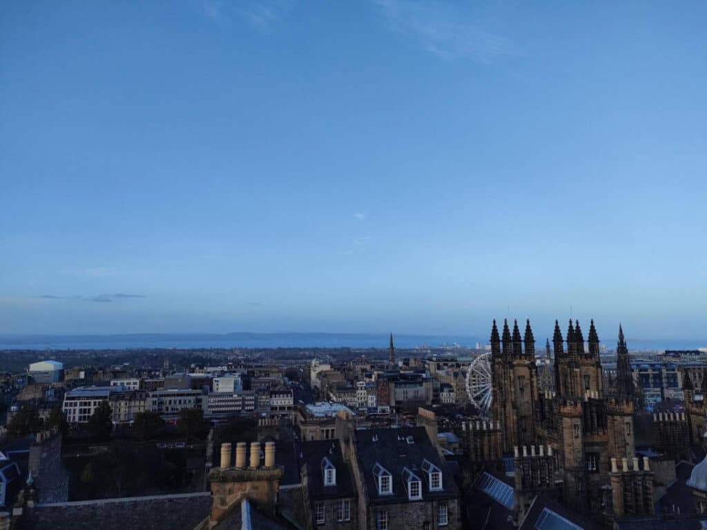 Overlooking view of Edinburgh from the Illusions Museum Camera Obscura
