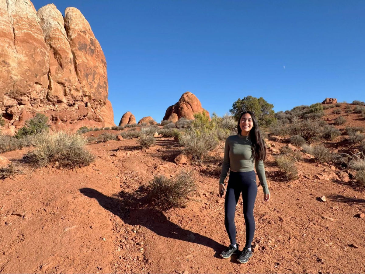 Editor Abigail visiting attractions in Moab