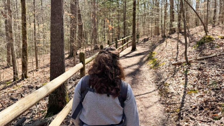 The author, Elizabeth Demolat at the Burgess Falls State Park