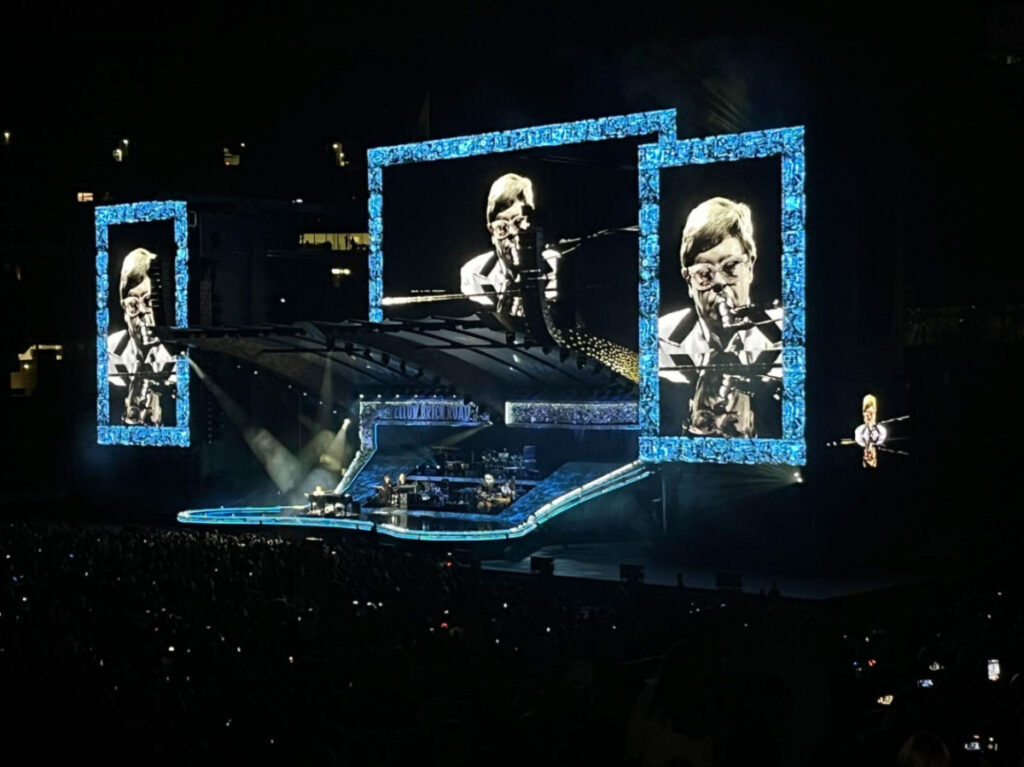 The stage of Elton John’s concert at Nissan Stadium