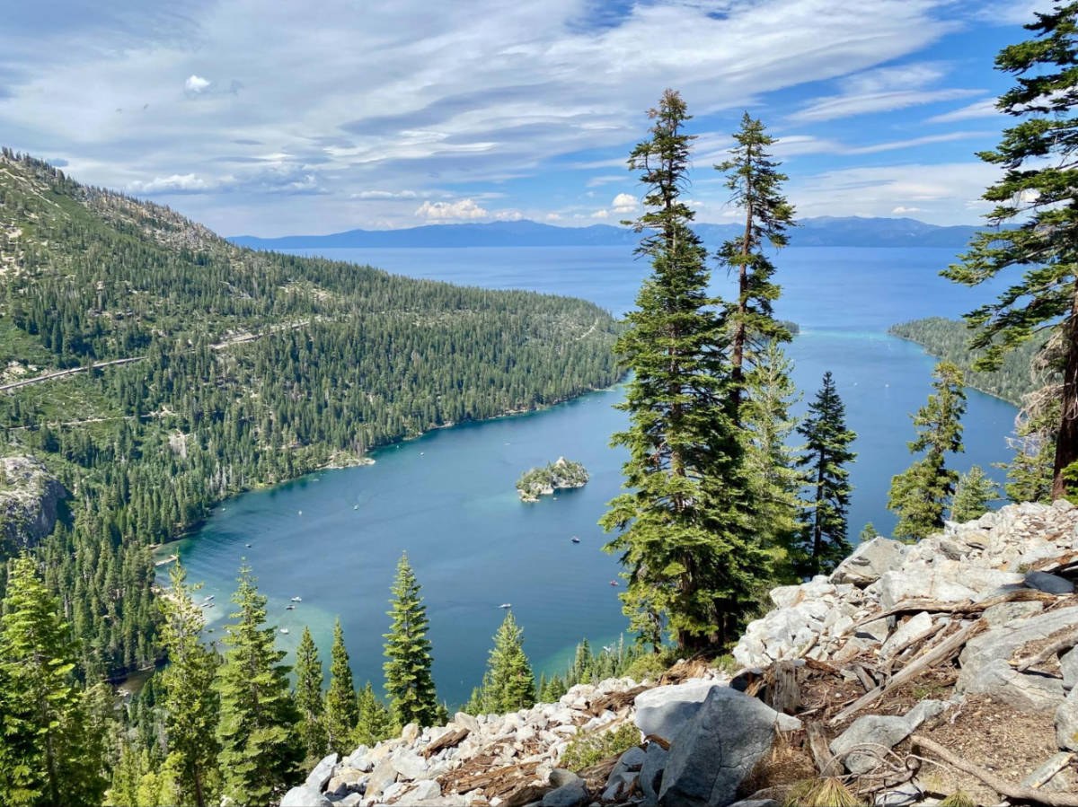 Scenic view of the Lake Tahoe from the Emerald Bay hike