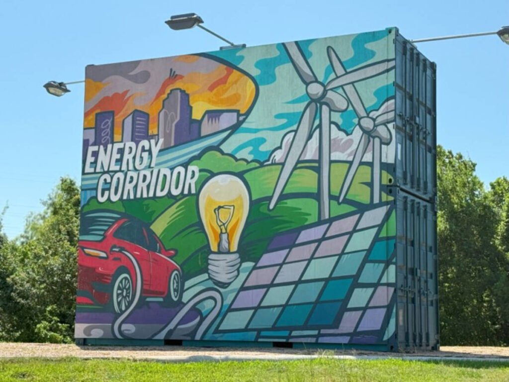 Colorful mural at the Energy Corridor