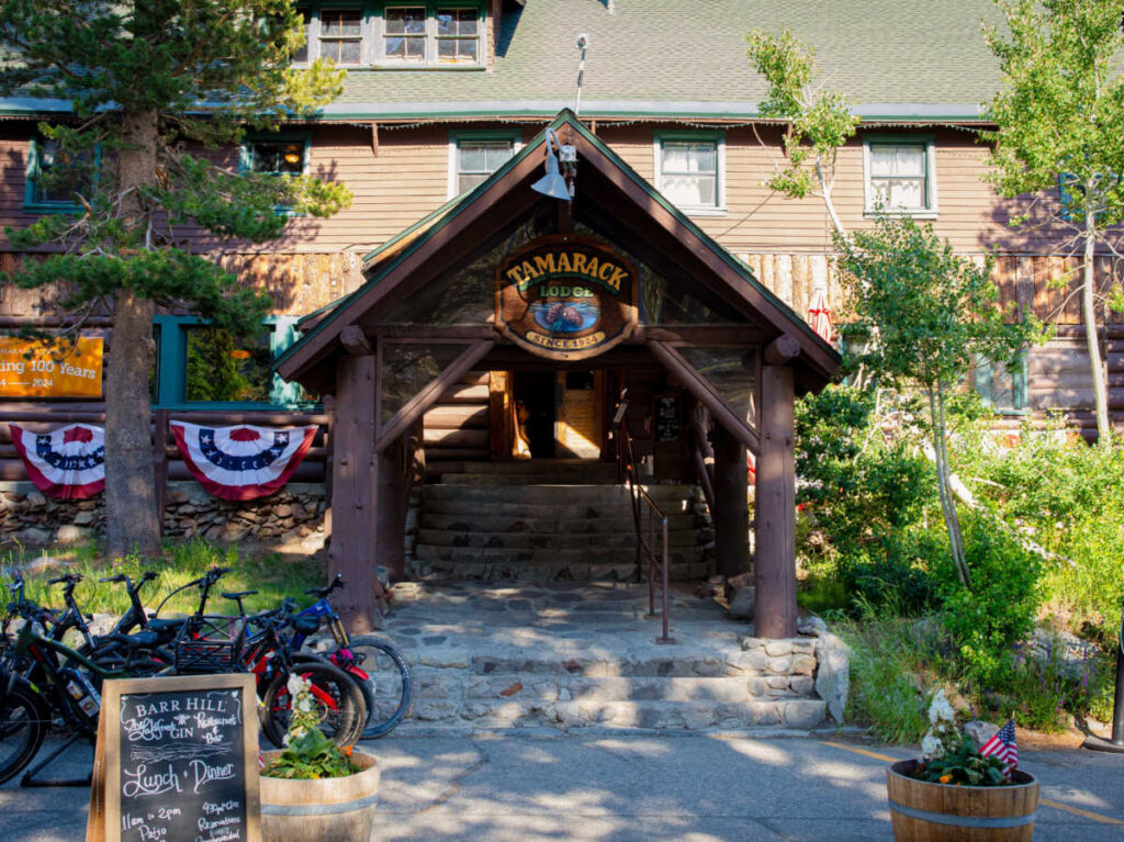 Entrance view of the Tamarack Lodge from the outside