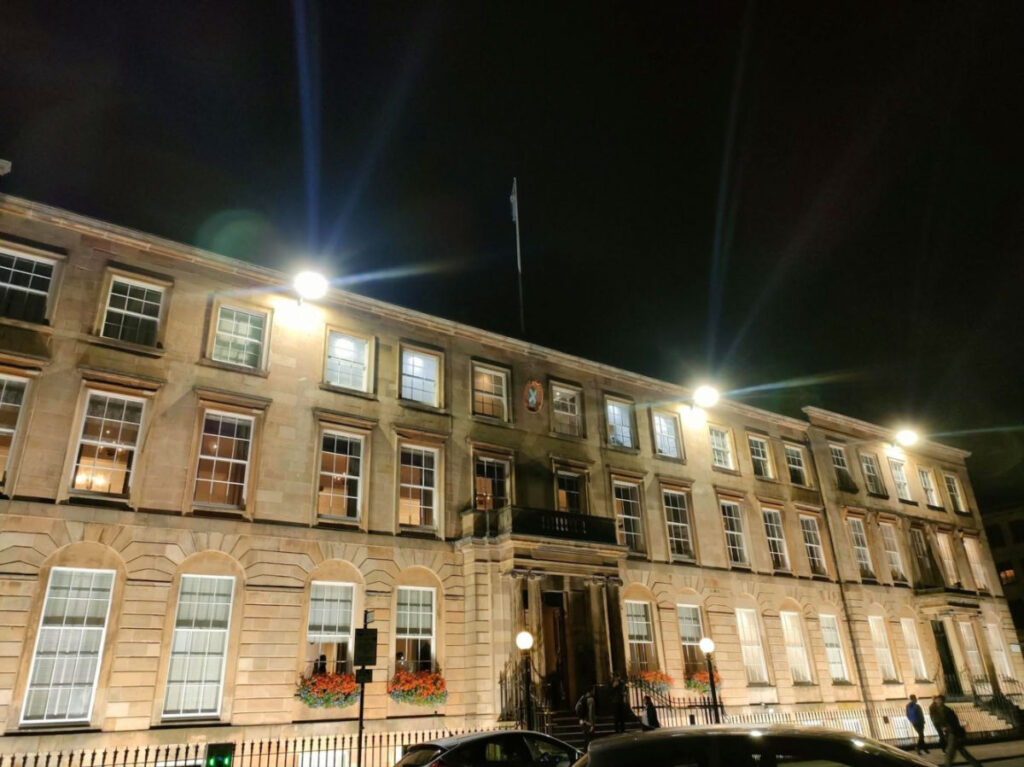 Night view of One Devonshire Gardens