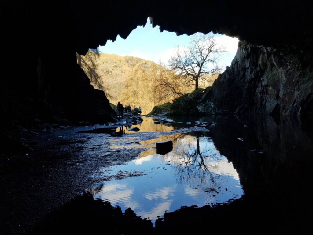 The entrance view of the Rydal Cave
