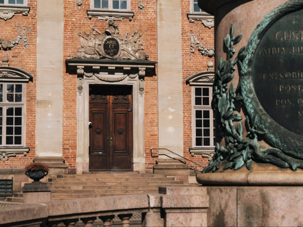The entrance door to the Riddarhuset