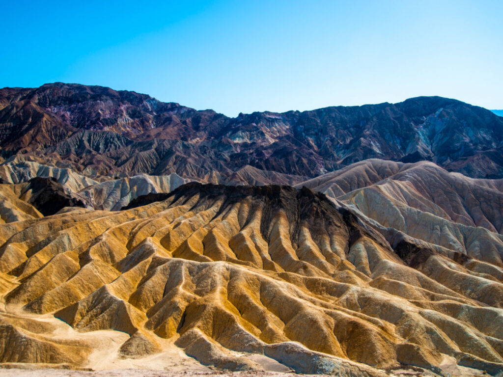 View of Eroded cliffs from Zabriskie Point