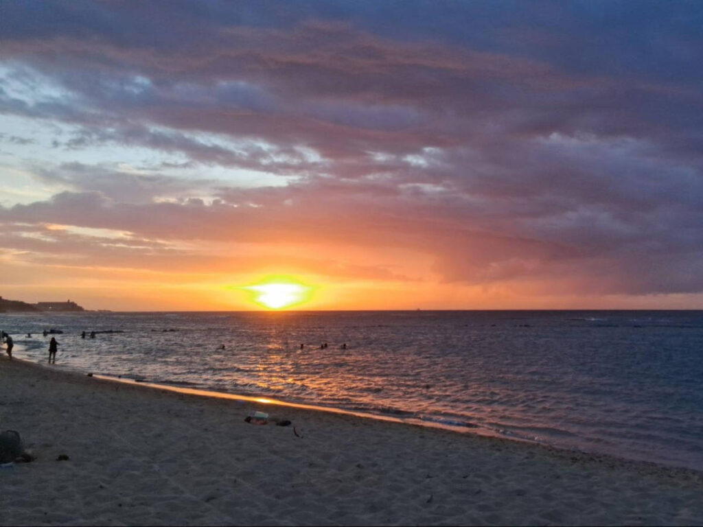 Scenic view during sunset in Escambron Beach