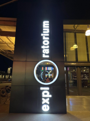 View of the Exploratorium signage in San Francisco