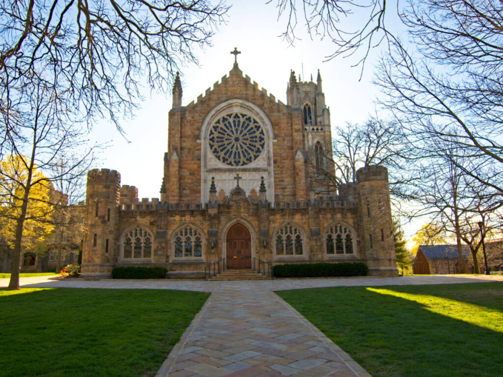A pathway leading to the All Saints’ Chapel