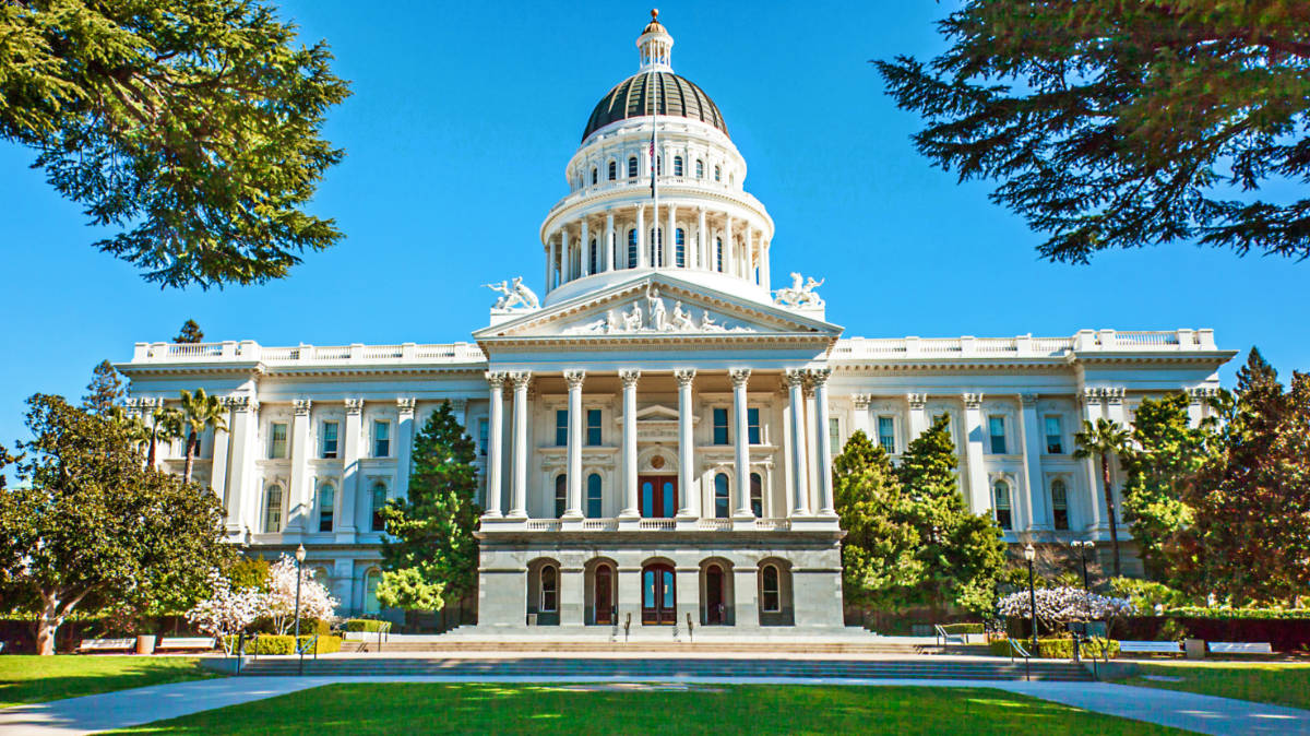 Exterior view of the building of California State Capitol