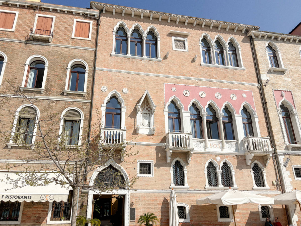 The outer facade of Palazzo Veneziano