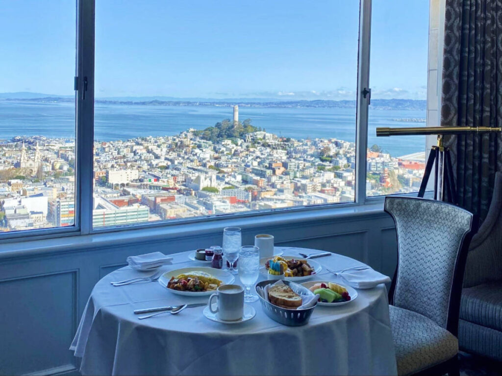 The author and her partner's breakfast during their staycation in Fairmont San Francisco