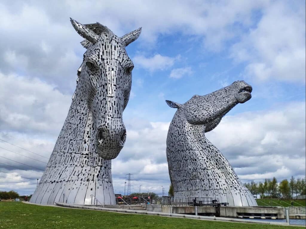 View of the Kelpies statues at Falkirk
