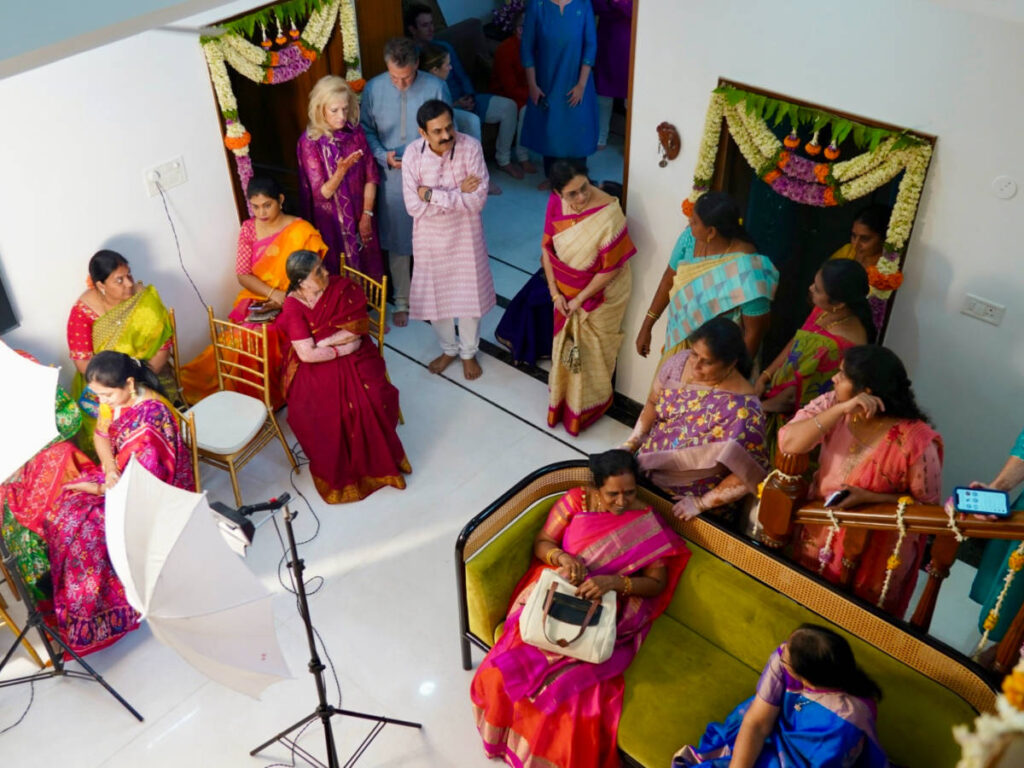View of Family gathering at the wedding