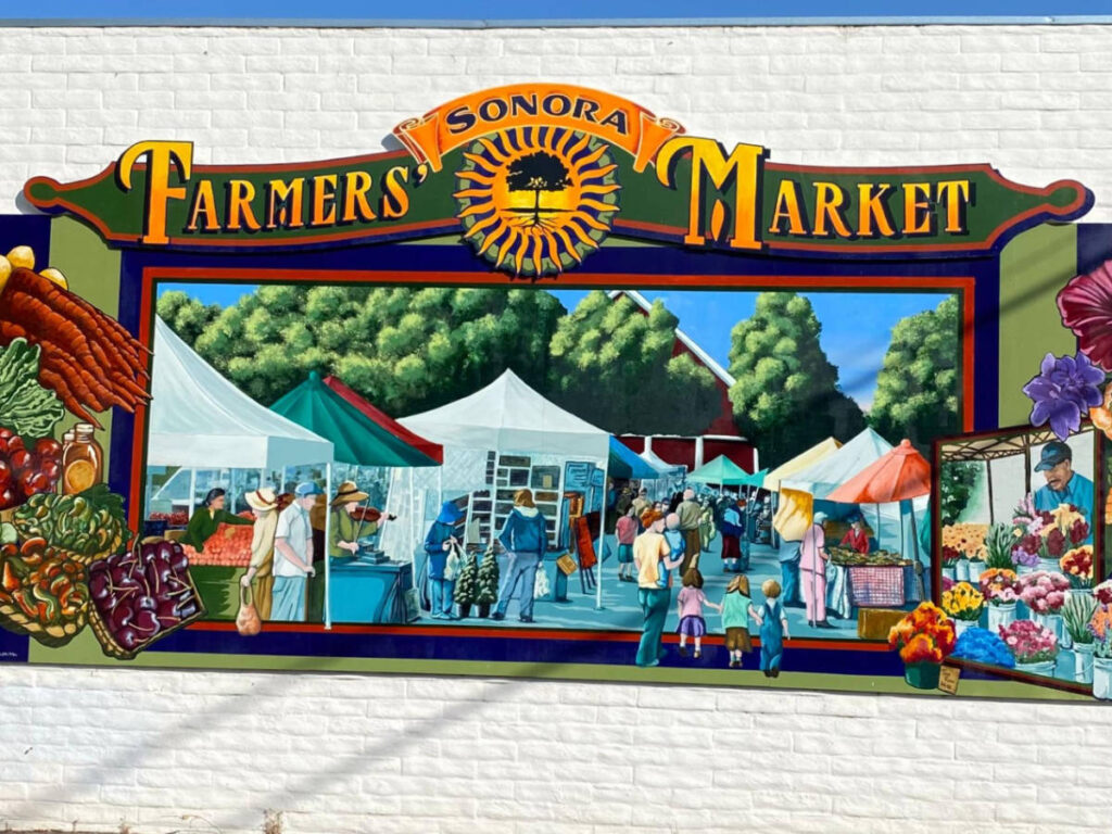 Colorful mural at the Sonora Farmers' Market