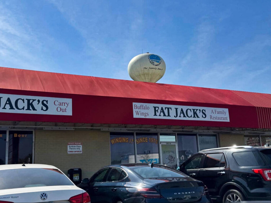View of the exterior of the Fat Jack’s