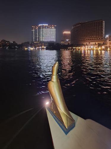 View while riding a felucca boat at night