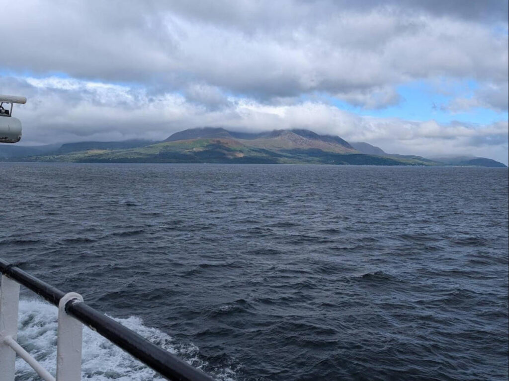 Scenic mountain views from the ferry