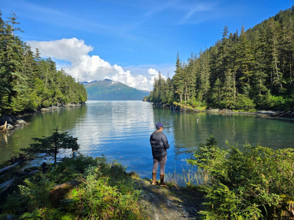 A man fishing near Whittier