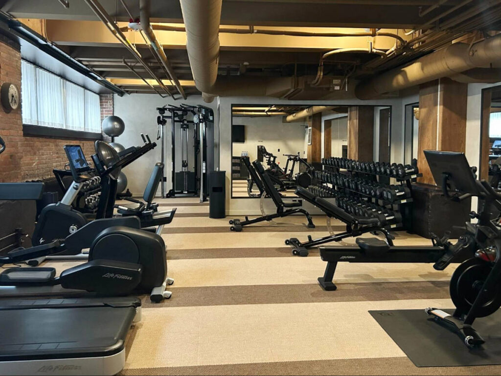 Different kinds of gym equipment at Populus Seattle