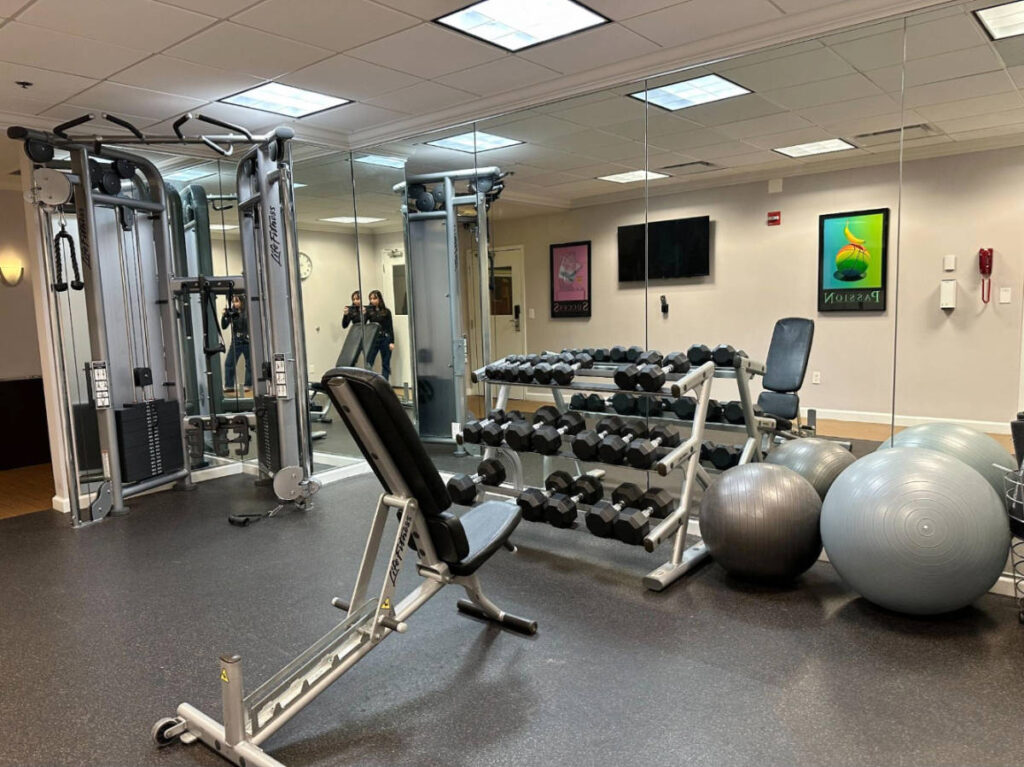 View from the inside of the fitness center in L7 Chicago by Lotte