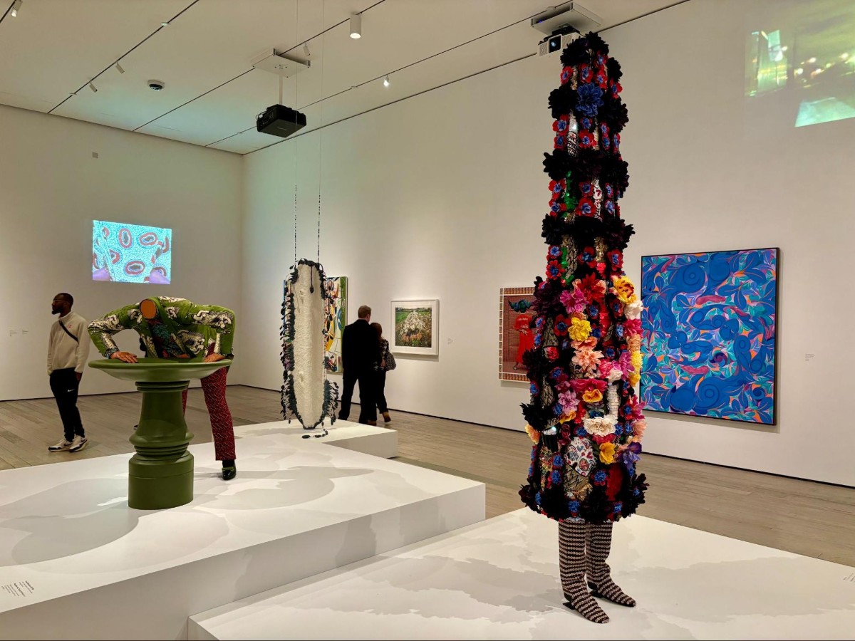 View of a Floral exhibit at LACMA