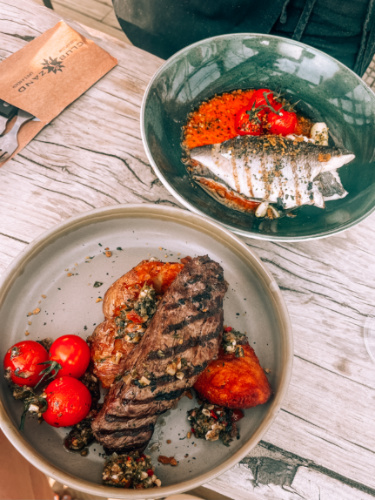 Closeup look of the fish dishes from Club Zand