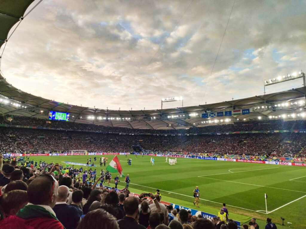 Panoramic view of the Scotland vs Hungary match in Stuttgart