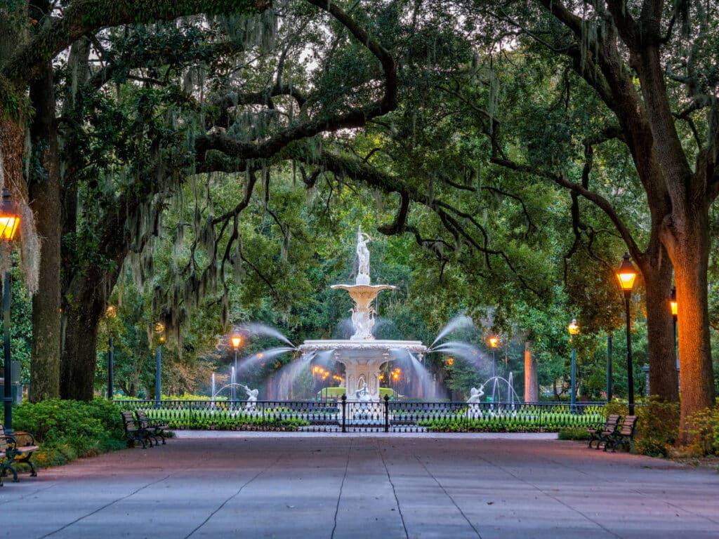View of the Forsyth Fountain from afar