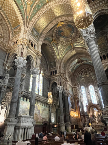 View from the inside of Basilica Notre-Dame de Fourvière