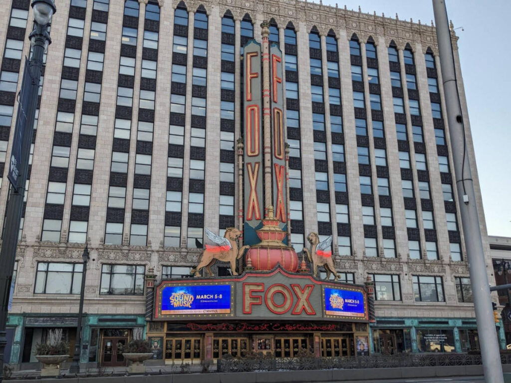 The signage outside of the Fox Theatre