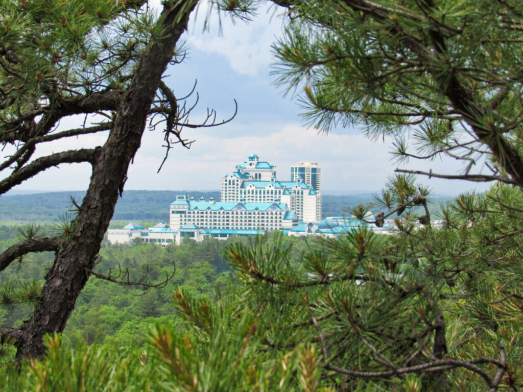 Overlooking view of the Foxwoods Casino from a distance