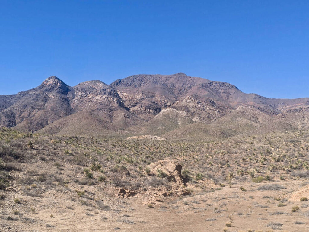 Scenic views of the Franklin Mountains with the clear blue sky in the background