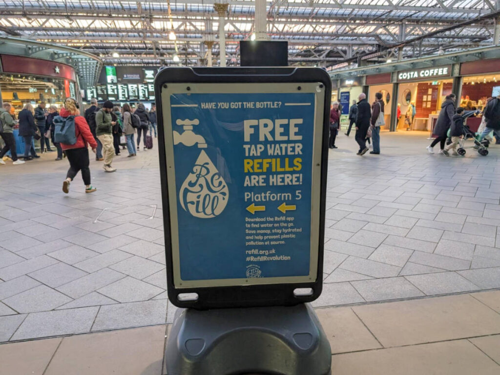 The signage for free tap water