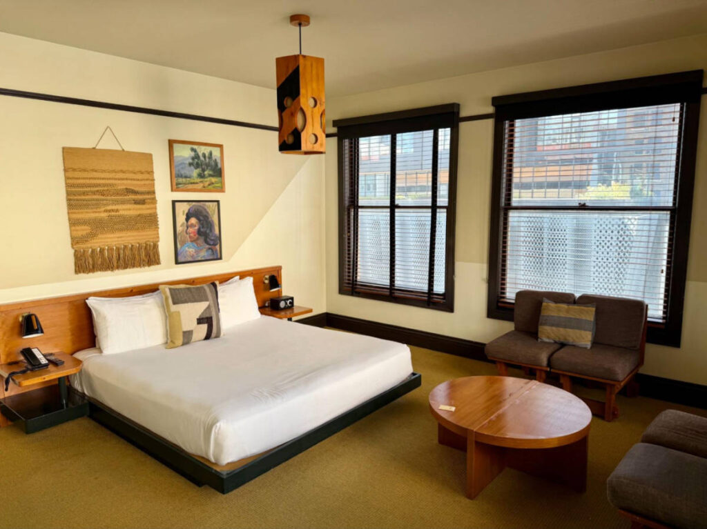 View of the artworks in the deluxe king room of Freehand hotel
