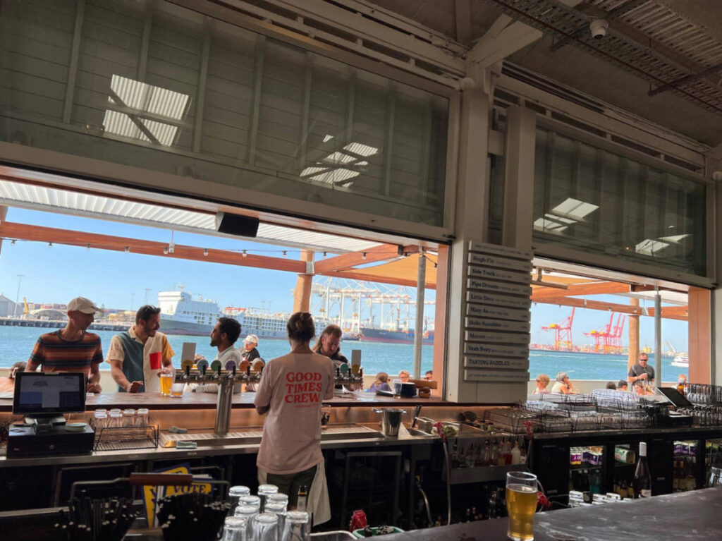 View of the Fremantle Port from Gage Roads Brewery