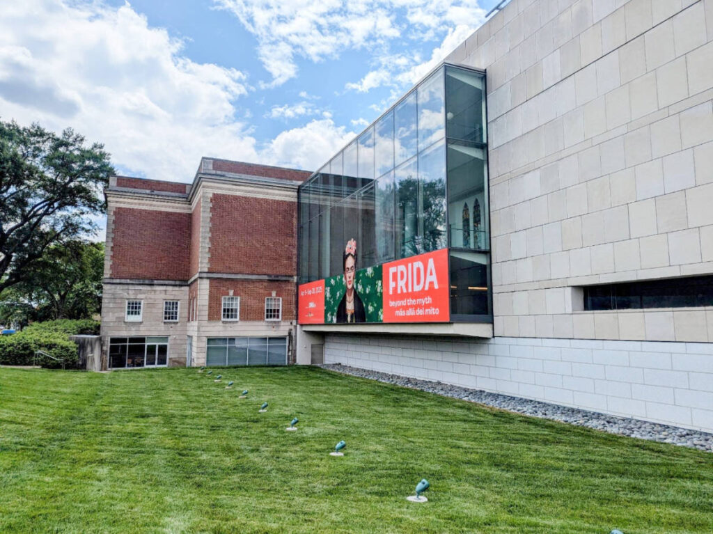Banners for the Frida Kahlo Exhibit displayed outside the Virginia Museum of Fine Arts