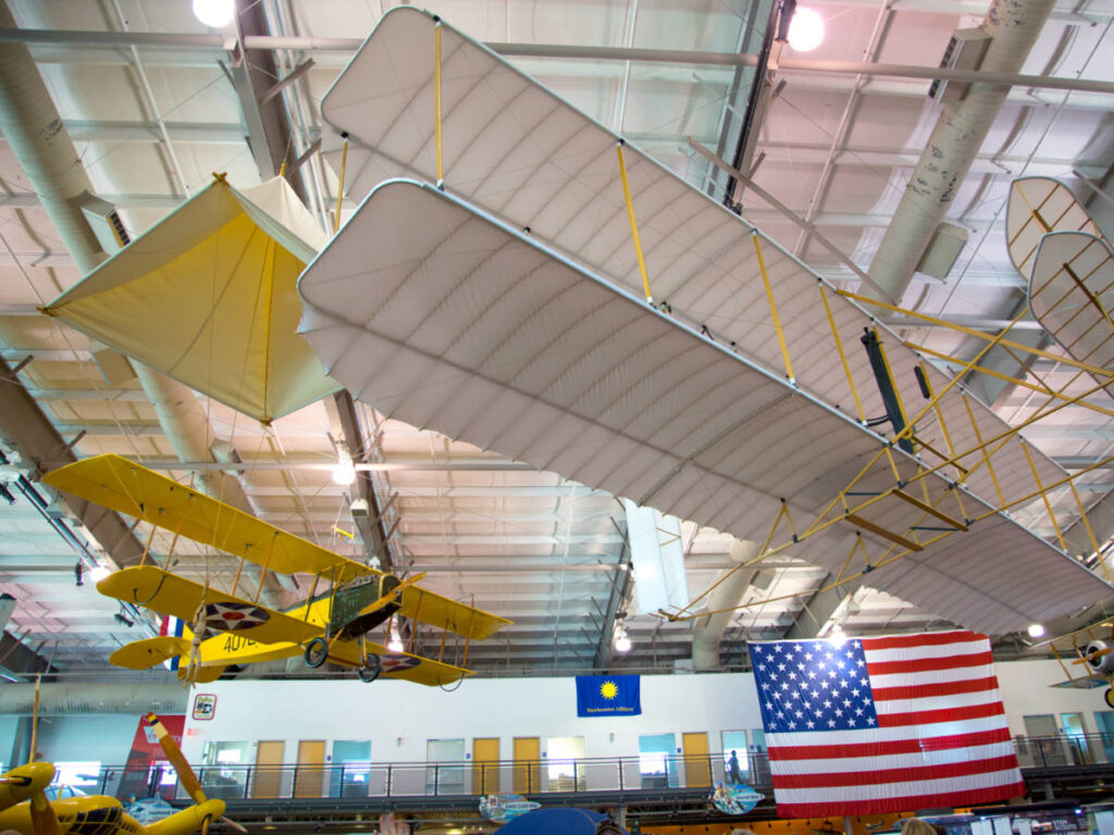 Inside the Frontiers of Flight Museum featuring aircrafts in Dallas