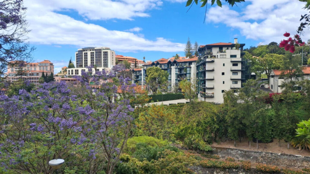 Panoramic view of the resorts and the greenery around in Funchal
