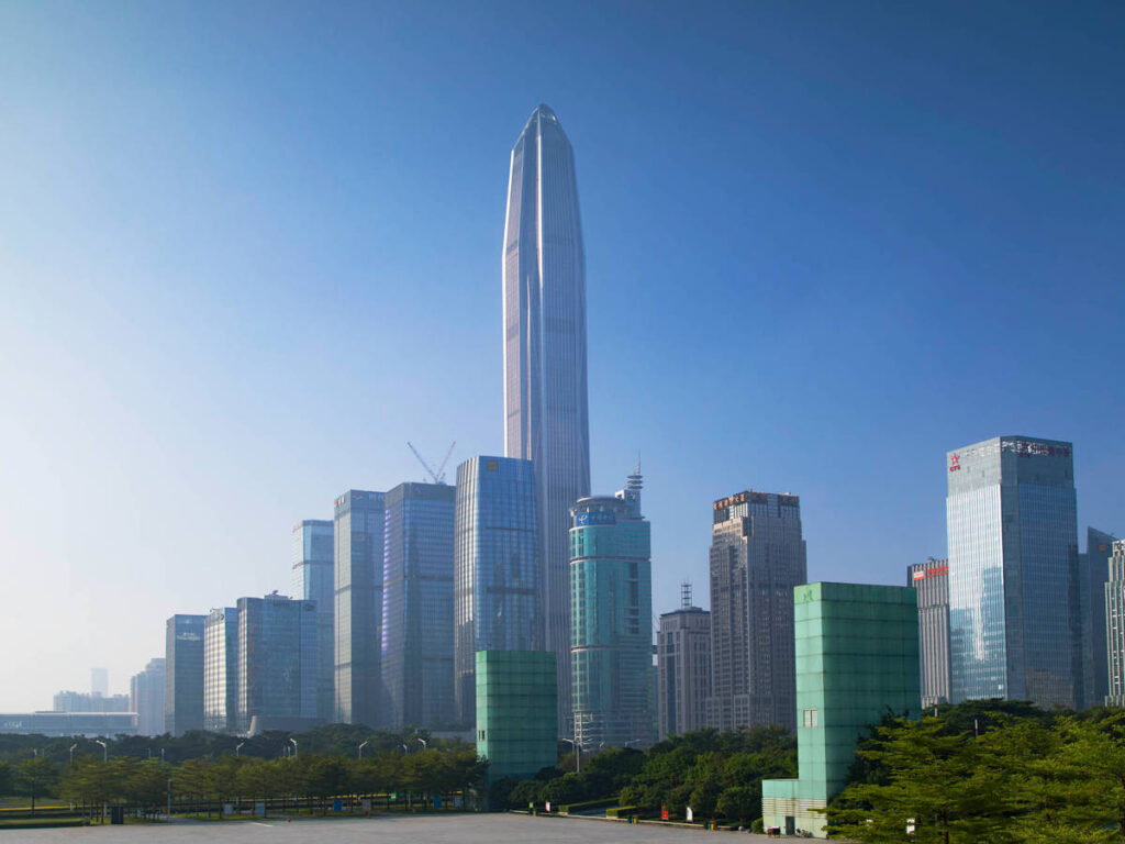 Panoramic view of the Futian skyline