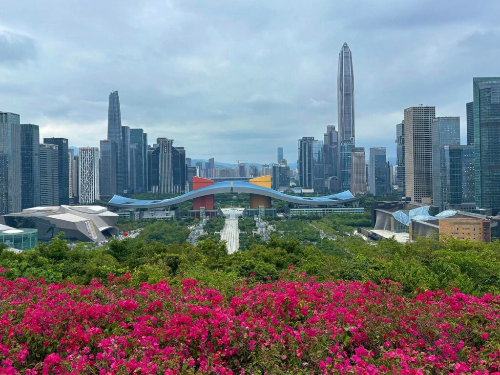 View of Futian skyline seen from Lianhuashan Park