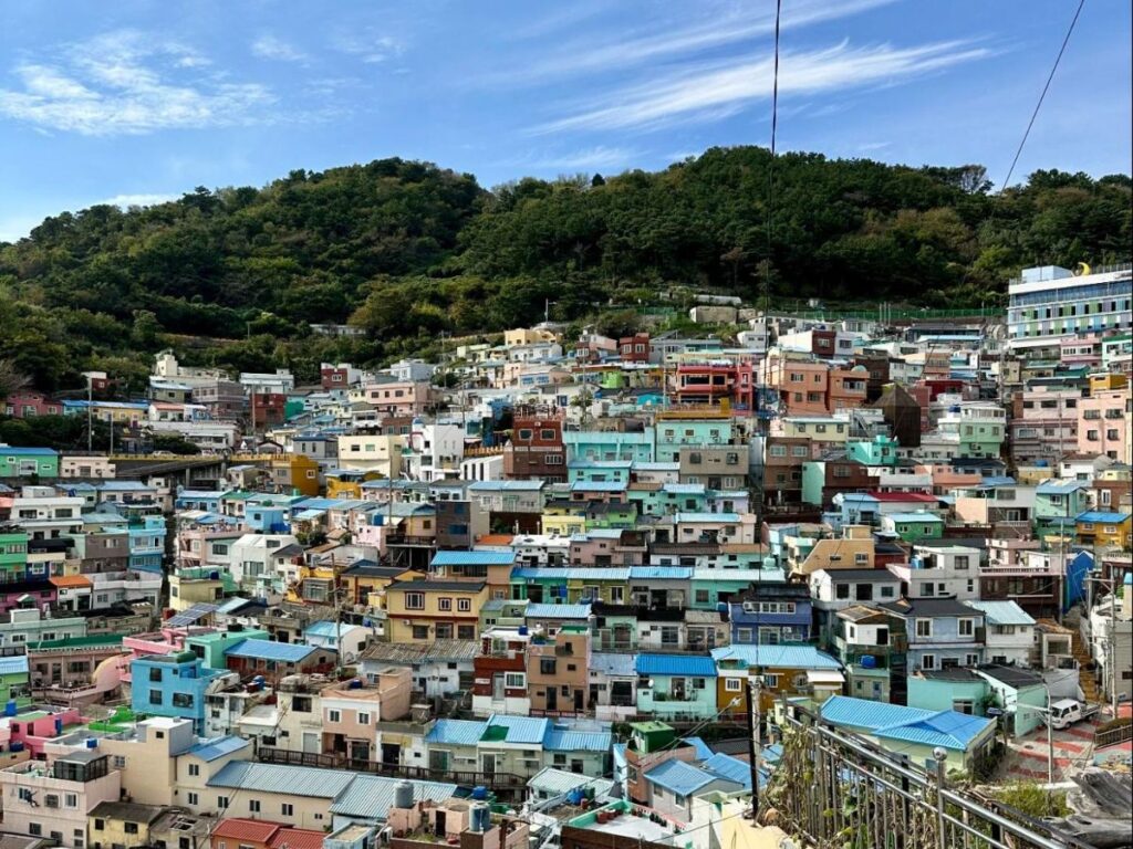 View of the colorful mountainside Gamcheon Culture Village