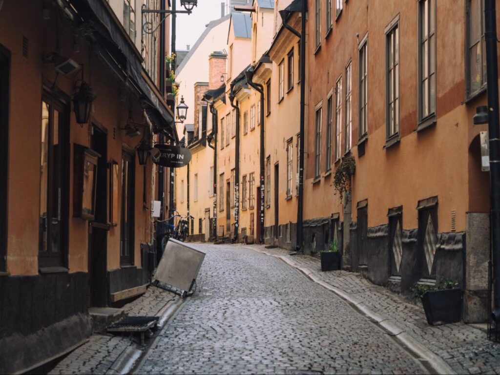 View of Gamla Stan’s cobbled streets