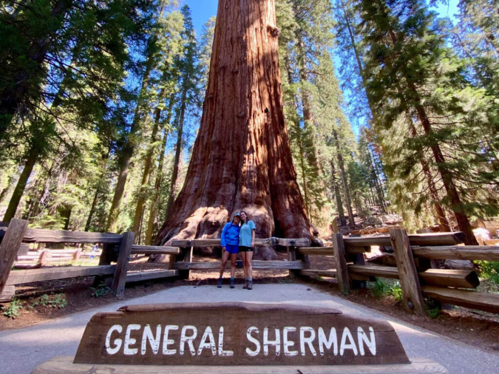 Editor Laura McFarland posing in front of General Sherman
