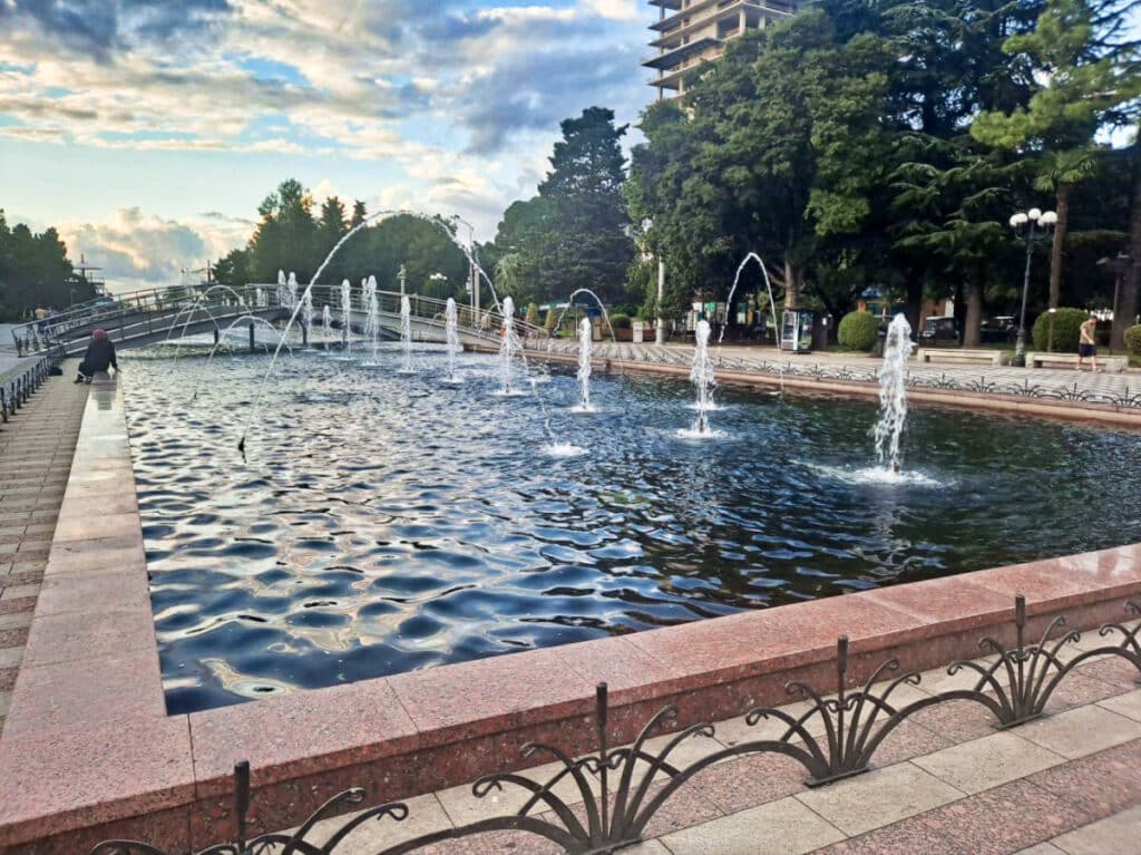 A bridge over the dancing fountain in Batumi