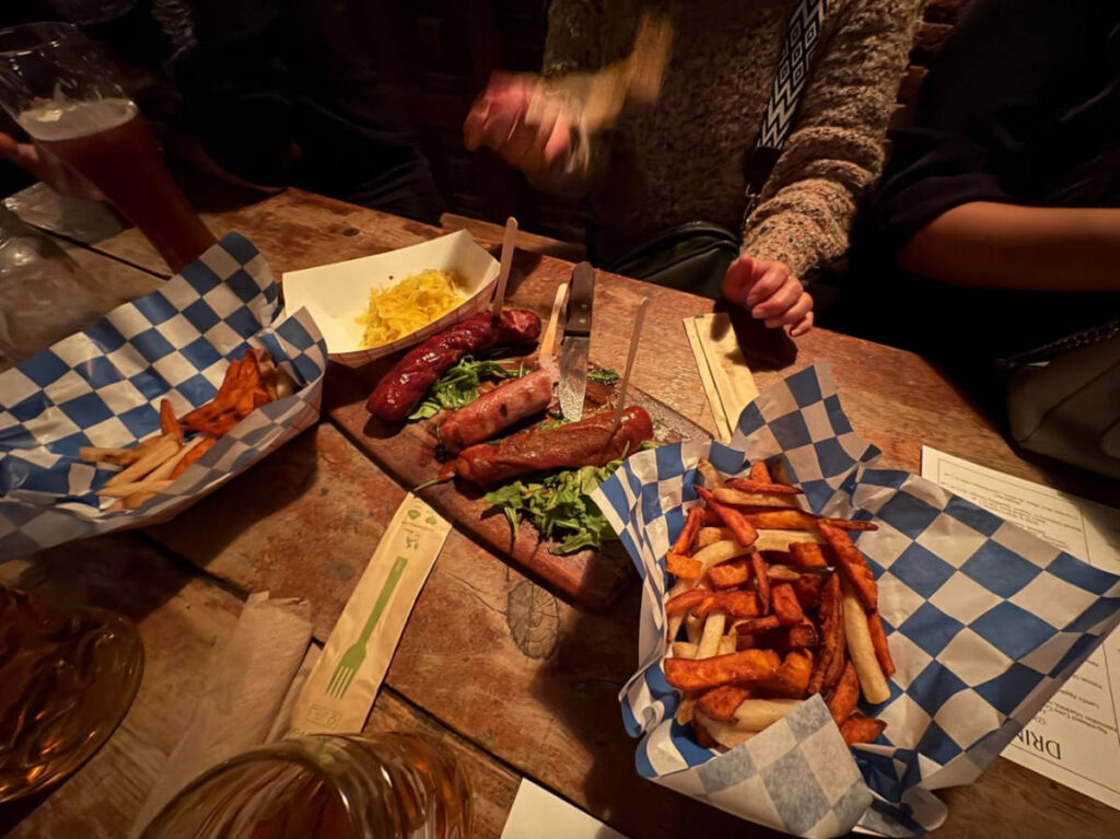 A variety of food from Radegast Hall & Biergarten