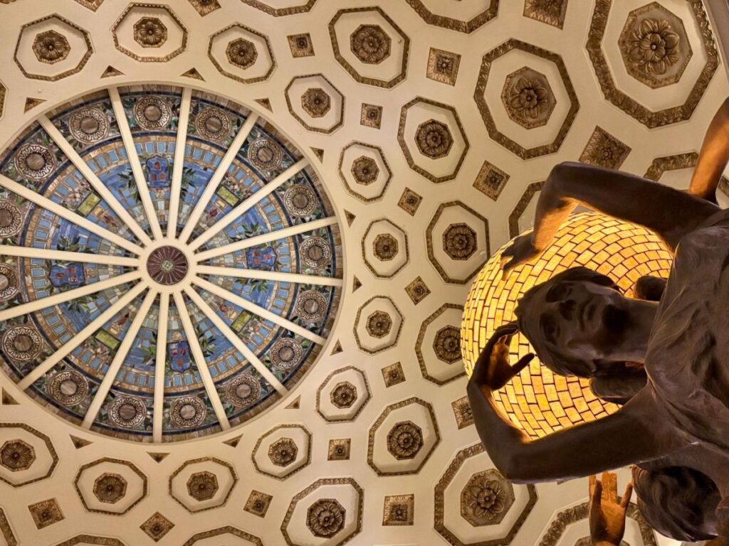 View of the Glass skylight of the Rotunda at the Natural History Museum